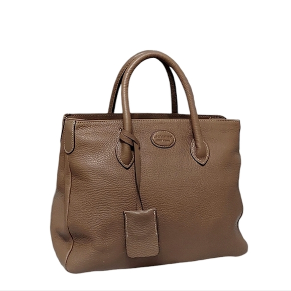 Suarez New York Three Compartment Leather Shoulder Tote Gently Loved - Picture 2 of 9